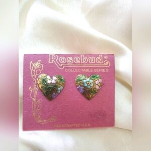 Rosebud Collectable Series Floral Heart Earrings